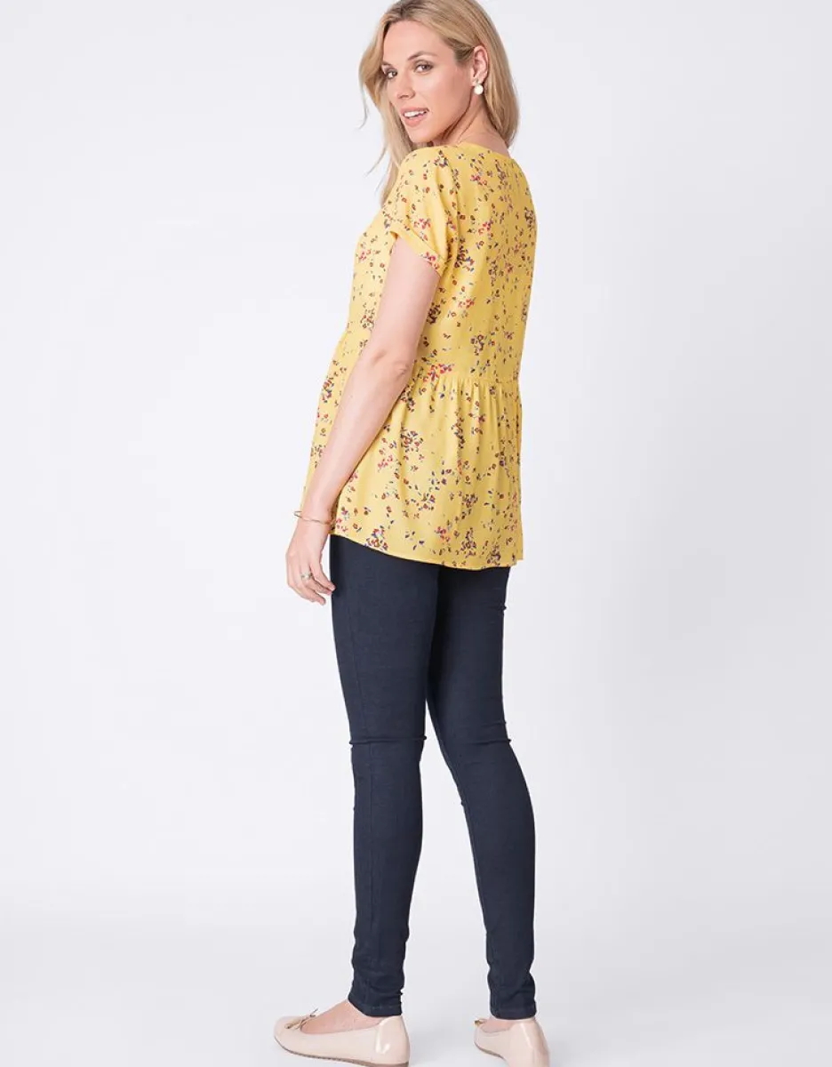 Sale Seraphine Gelbe Umstandsbluse Mit Bluten