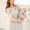 Fashion Seraphine Gepunktetes Mama & Mini Umstands- Und Still-Schlafkleid Set Grau