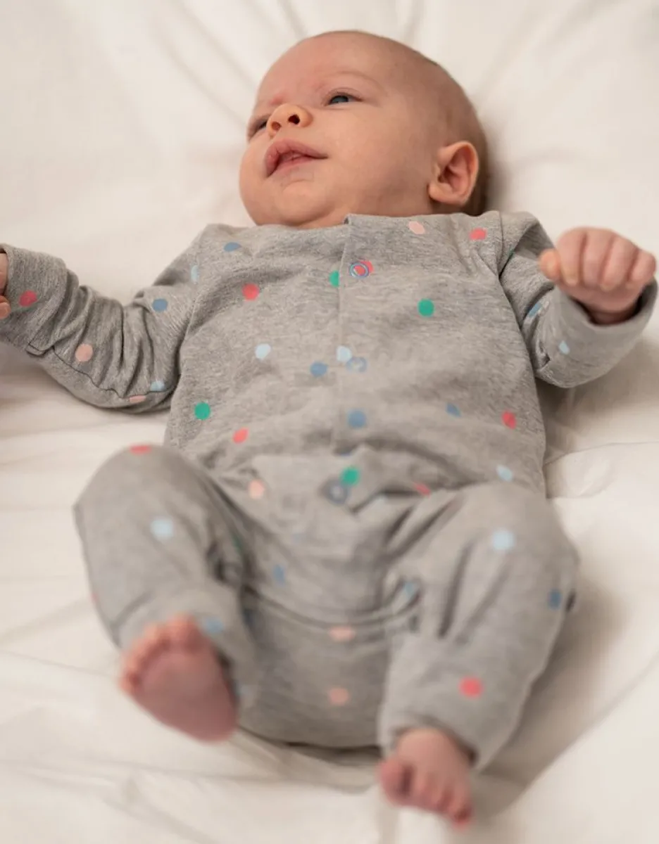 Fashion Seraphine Gepunktetes Mama & Mini Umstands- Und Still-Schlafkleid Set Grau