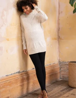 Hot Seraphine Gesprenkelter Umstands & Stillpullover Aus Baumwollmischung