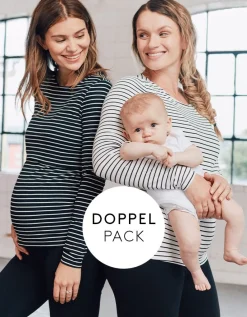 Flash Sale Seraphine Gestreifte Umstands- & Stilltops Im Doppelpack