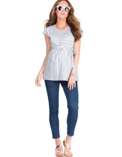 New Seraphine Gestreifte Umstands- Und Stillbluse