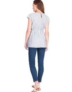 New Seraphine Gestreifte Umstands- Und Stillbluse