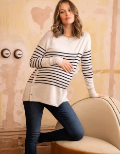 Flash Sale Seraphine Gestreifter Still & Umstandspullover Baumwolle