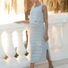 Clearance Seraphine Gestreiftes Midi Umstands- Und Stillkleid