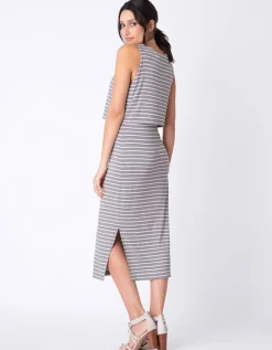 Clearance Seraphine Gestreiftes Midi Umstands- Und Stillkleid