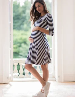 Online Seraphine Gestreiftes Umstands- Und Stillkleid