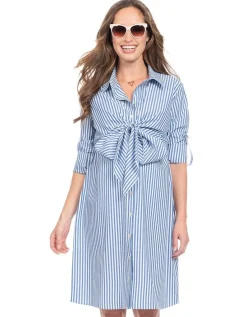 Outlet Seraphine Gestreiftes Umstands- Und Stillkleid Tencel & Baumwolle