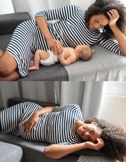 Online Seraphine Gestreiftes Umstands- Und Stillkleid