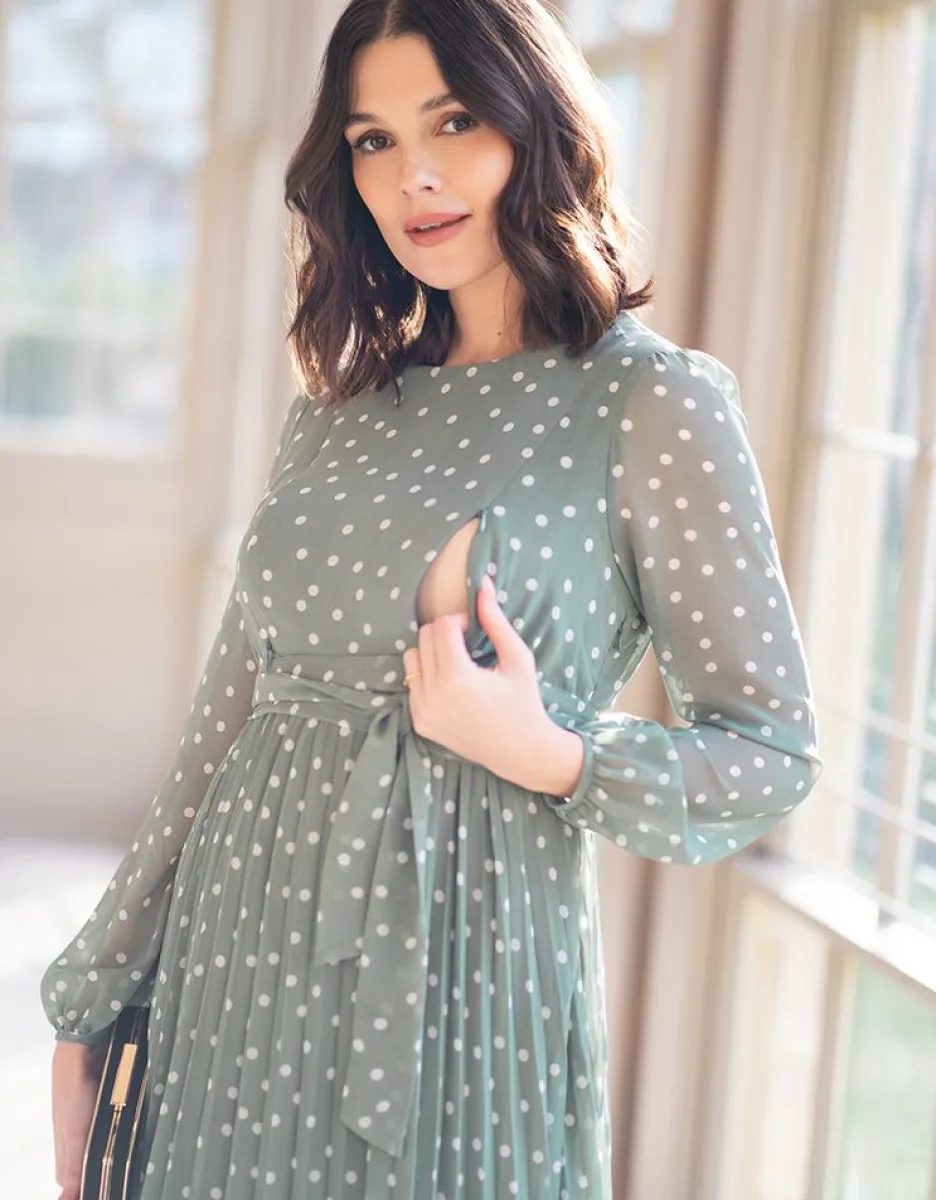 Hot Seraphine Getupftes Chiffonumstands- & Stillkleid