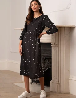 Fashion Seraphine Getupftes Still- & Umstandsmidikleid
