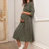 Clearance Seraphine Getupftes Umstands- & Stillhemdkleid Khaki