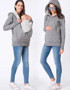 Best Seraphine Grau 3 In 1 Kapuzenpullover & Tragejacke