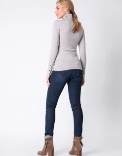 Outlet Seraphine Grauer Bambus Still- & Umstandsrollkragenpullover