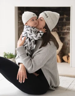 Cheap Seraphine Graues Mama & Mini Mutzenset