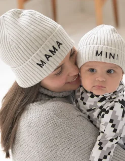 Cheap Seraphine Graues Mama & Mini Mutzenset