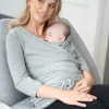 New Seraphine Graues Skin To Skin Top Aus Baumwolle 3/4 Armel