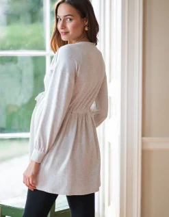 Fashion Seraphine Graues Sweatshirt Umstands- Und Stillkleid Mit Kordelzug