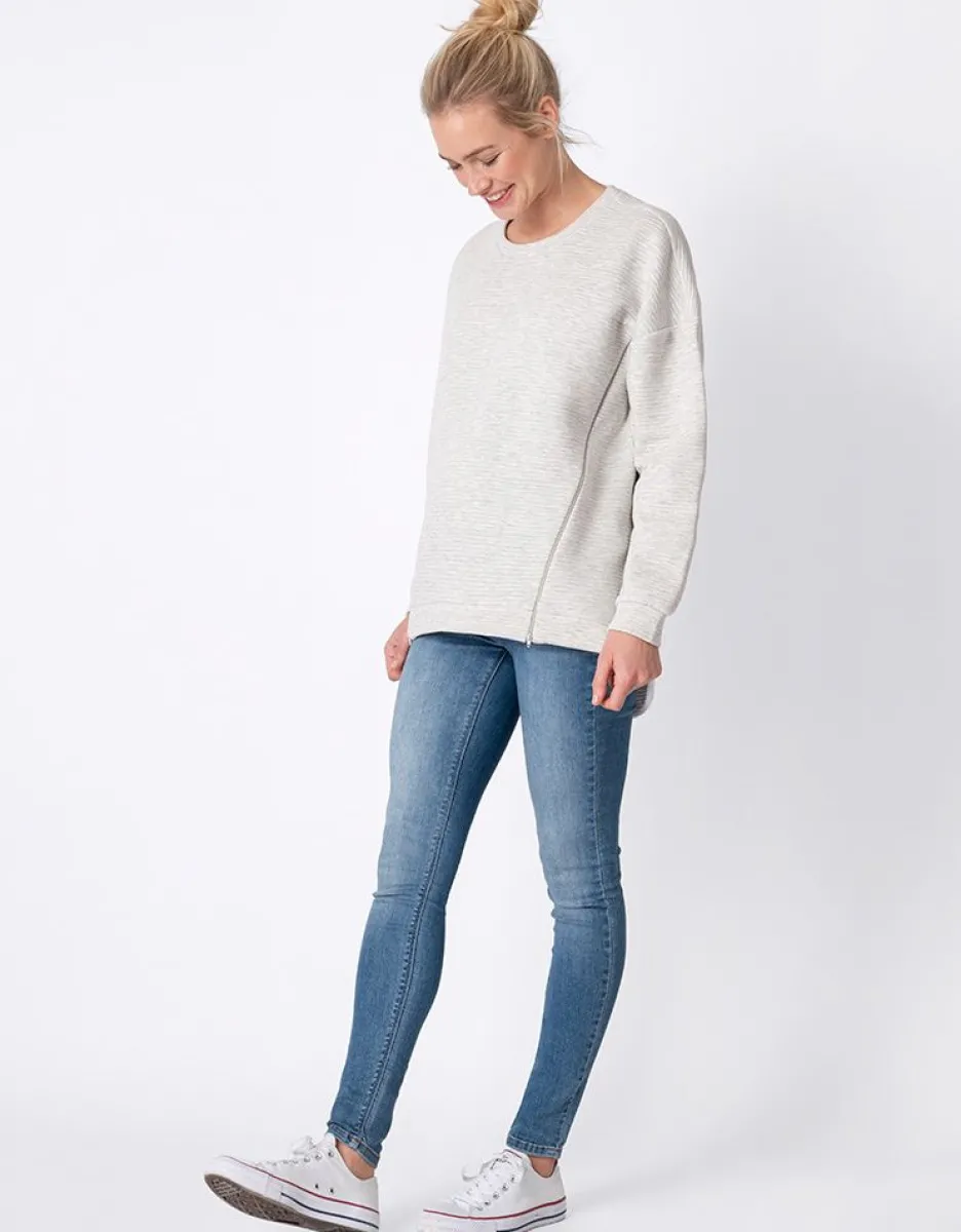 Best Sale Seraphine Graues Umstands- & Stillsweatshirt Baumwollmischung
