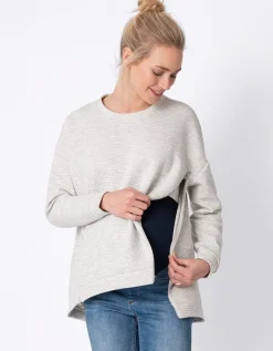 Best Sale Seraphine Graues Umstands- & Stillsweatshirt Baumwollmischung