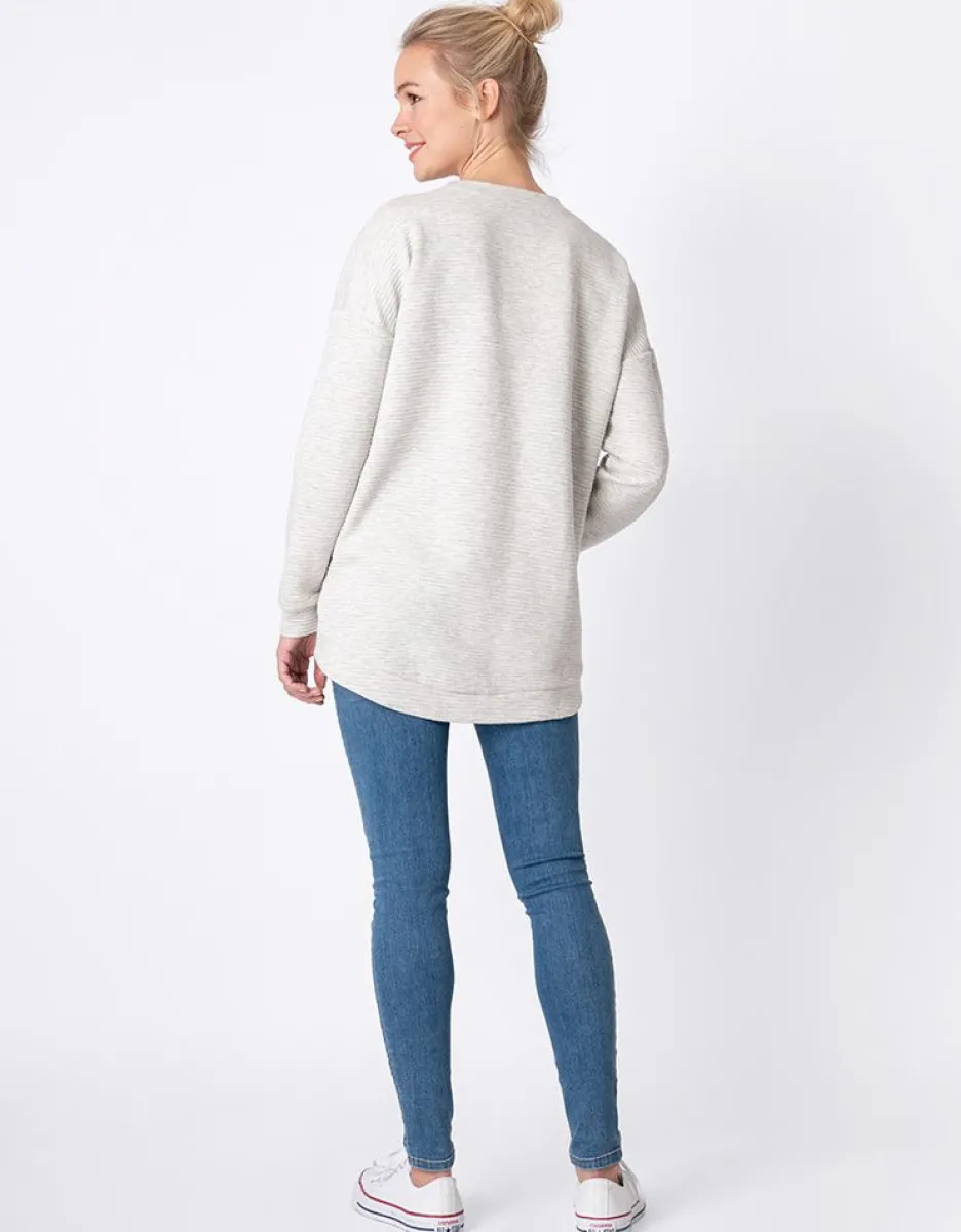 Best Sale Seraphine Graues Umstands- & Stillsweatshirt Baumwollmischung