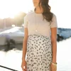 Hot Seraphine Graumeliertes Umstands- & Stillkleid Mit Stricktop Baumwollmischung