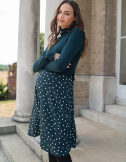 Shop Seraphine Grunes 2-In-1 Umstands- & Stillkleid Mit Tupfen