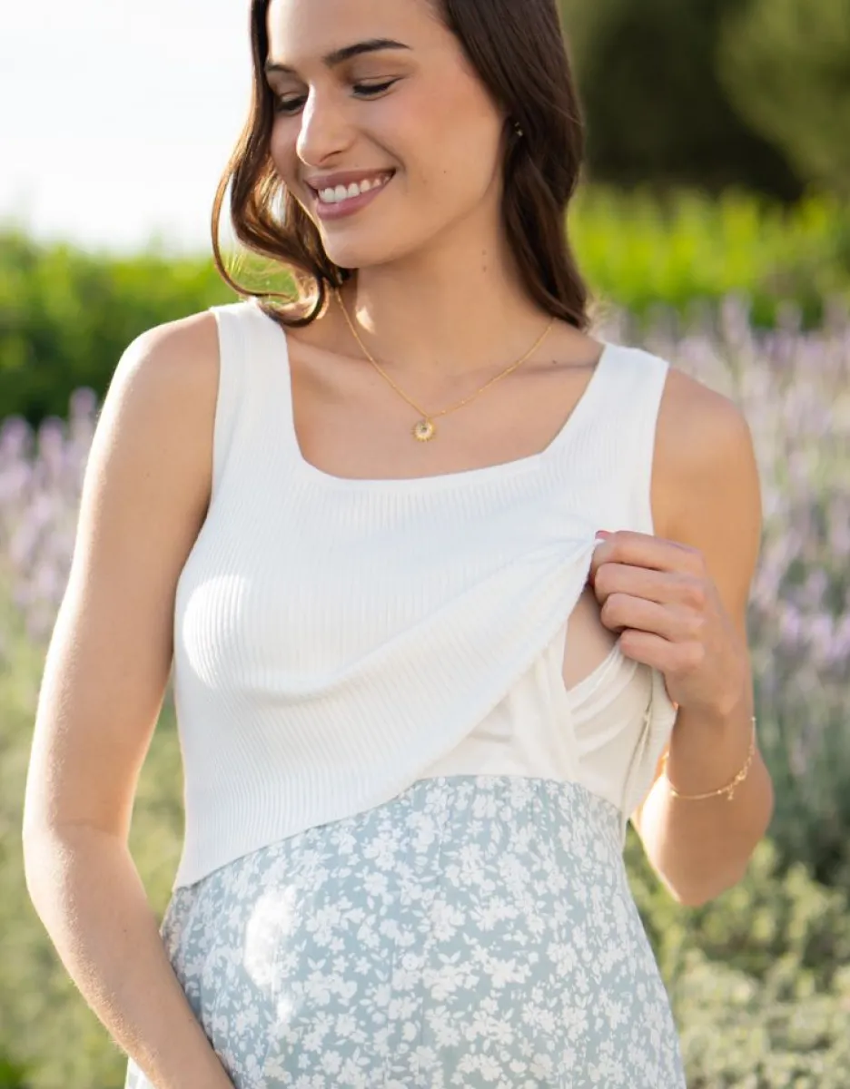 Store Seraphine Grunweises Umstands- & Stillkleid