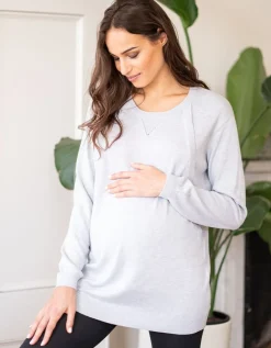 Shop Seraphine Hellgrauer Umstands- & Stillpullover