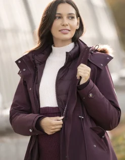 Hot Seraphine Hochwertige 6-In-1 Umstands- & Tragejacke Dunkelrot