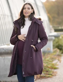 Hot Seraphine Hochwertige 6-In-1 Umstands- & Tragejacke Dunkelrot