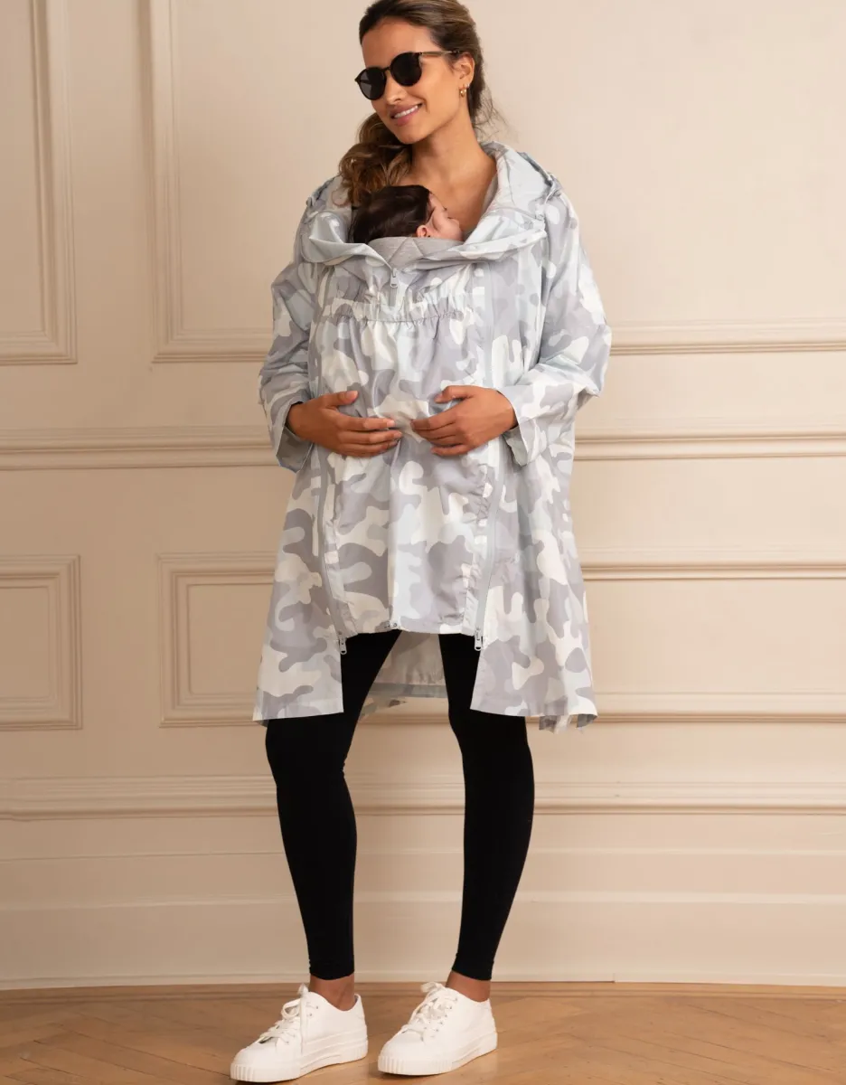 Fashion Seraphine 3 In 1 Mutterschafts- Und Babytragejacke Wasserfest Grau Camouflage