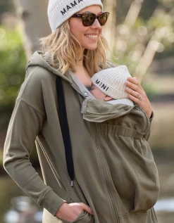 Shop Seraphine Khaki 3 In 1 Umstands- & Tragehoodie Baumwolle