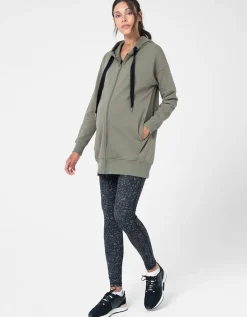 Shop Seraphine Khaki 3 In 1 Umstands- & Tragehoodie Baumwolle