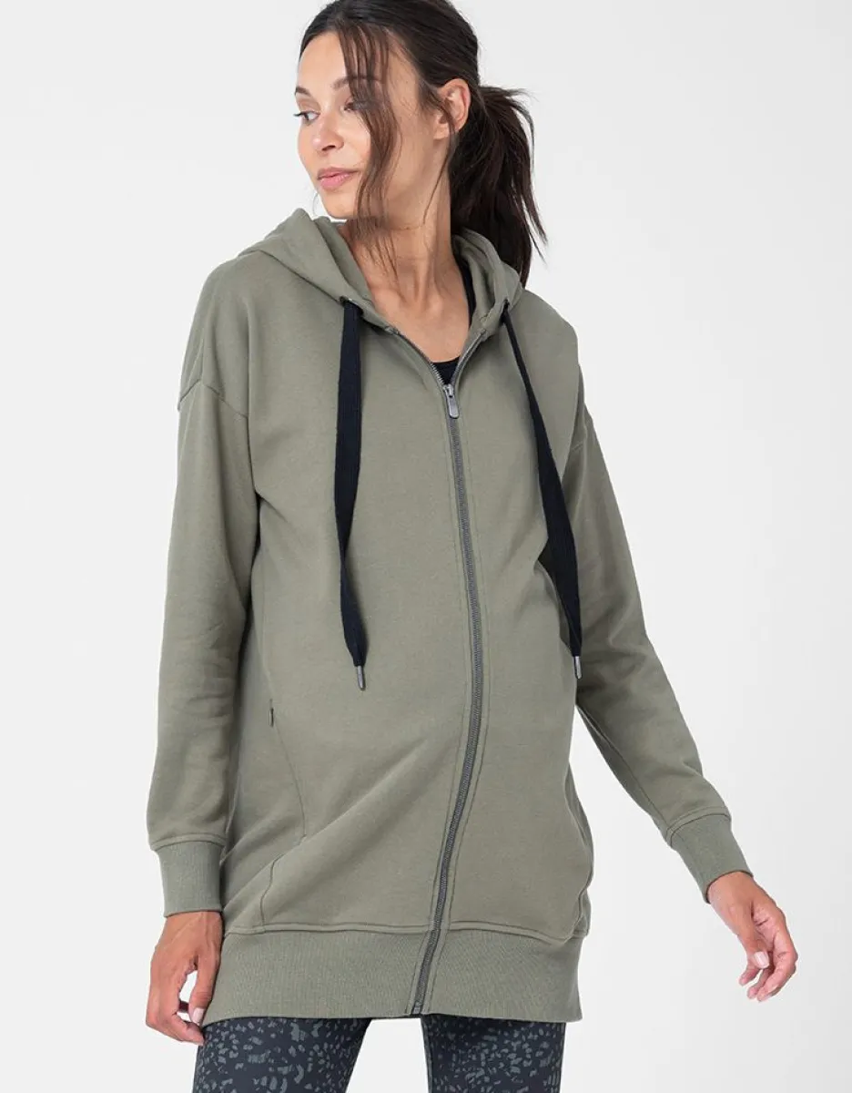 Shop Seraphine Khaki 3 In 1 Umstands- & Tragehoodie Baumwolle
