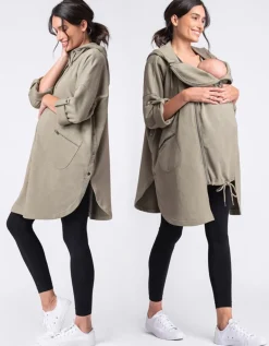 Best Seraphine Khaki Umstands- Und Babytragen 3-In-1-Umhang Mit Kapuze