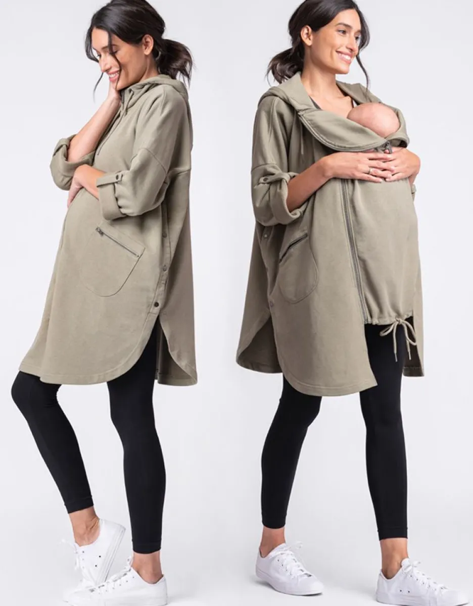Best Seraphine Khaki Umstands- Und Babytragen 3-In-1-Umhang Mit Kapuze