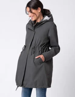Flash Sale Seraphine Khakifarbener Parka 6 In 1 Umstands- Bis Babytragemantel Mit Wattierter Weste