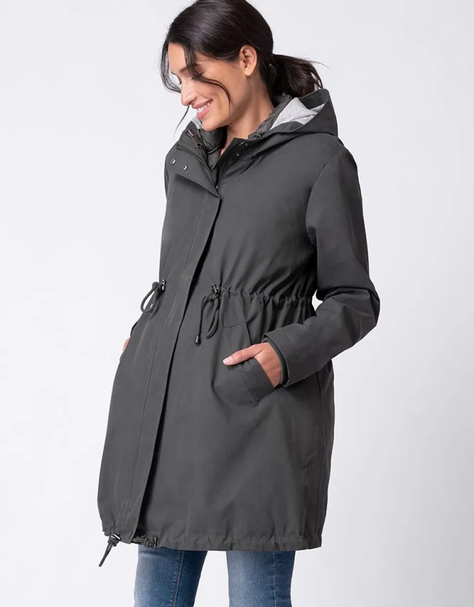 Flash Sale Seraphine Khakifarbener Parka 6 In 1 Umstands- Bis Babytragemantel Mit Wattierter Weste