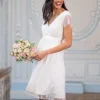 Outlet Seraphine Kurzes Umstandsbrautkleid Mit V-Ausschnitt