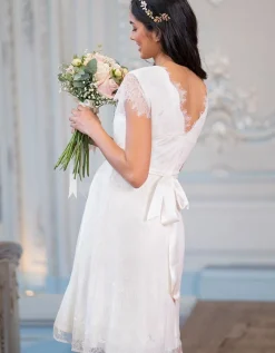 Outlet Seraphine Kurzes Umstandsbrautkleid Mit V-Ausschnitt