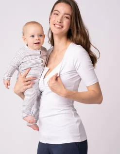 Discount Seraphine Langarmlige Umstands- Und Stilltops Doppelpack, Weis & Grau