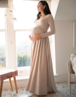 Online Seraphine Langarmliges Umstands- Und Still-Maxikleid Rosa
