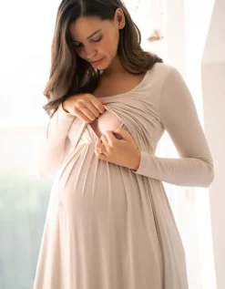 Online Seraphine Langarmliges Umstands- Und Still-Maxikleid Rosa