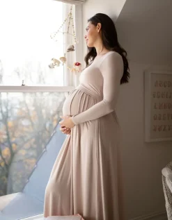 Online Seraphine Langarmliges Umstands- Und Still-Maxikleid Rosa