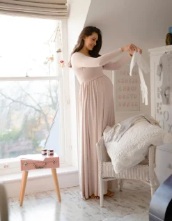 Online Seraphine Langarmliges Umstands- Und Still-Maxikleid Rosa