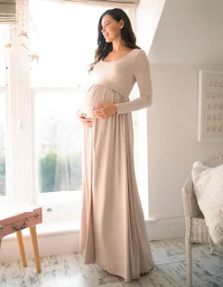 Online Seraphine Langarmliges Umstands- Und Still-Maxikleid Rosa