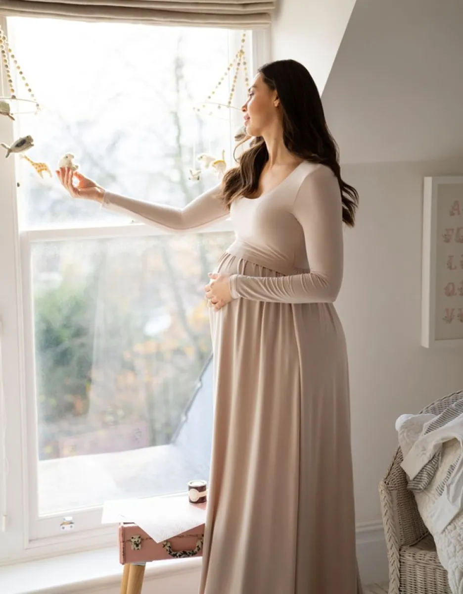 Online Seraphine Langarmliges Umstands- Und Still-Maxikleid Rosa