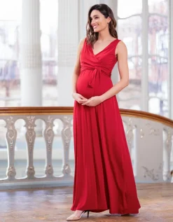 Outlet Seraphine Langes Umstands- Und Stillabendkleid - Bordeaux