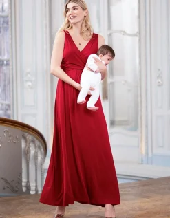 Outlet Seraphine Langes Umstands- Und Stillabendkleid - Bordeaux